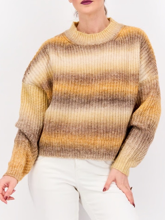 Rachel Zoe Sweaters - Rachel Zoe mustard yellow cream striped pullover cozy sweater sz m